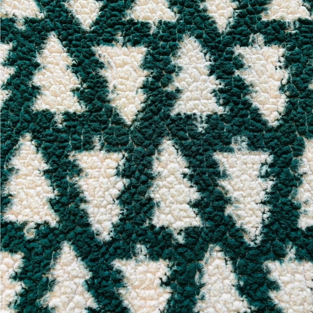 Tommy Hilfiger Green and White All Over Christmas Tree Pattern 48x62 Blanket